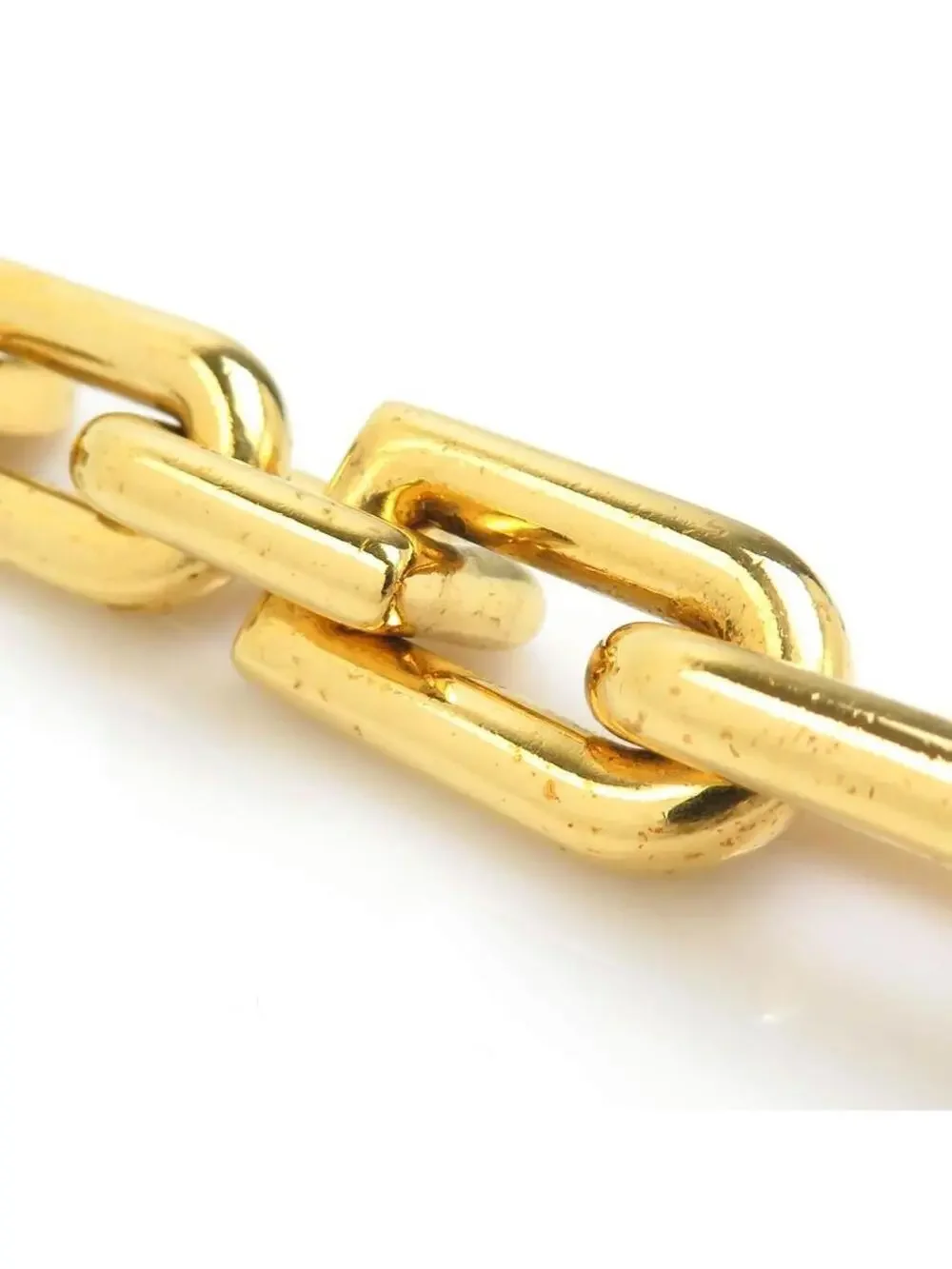 Auth Balenciaga B Chain Bracelet Gold #322524B39B